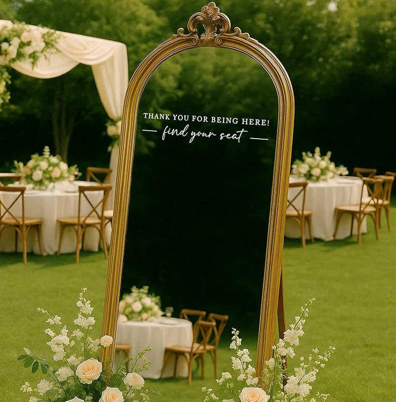 Seating Chart Sign, Wedding Mirror Decal, Thank You - Image 5
