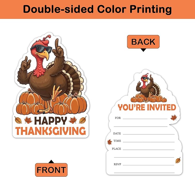 REWIDPARTY 15 Sets Thanksgiving Party Invitations - Image 2