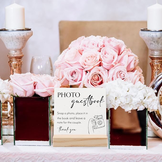 Wedding Guestbook Desk Decor, Wedding Guest Book Sign Wood Plaque, Guest Book - Image 6