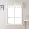 VISIONTEX Sheer Voile Curtain Valances, Decorative Leaves Embroidered, Rod by VISIONTEX