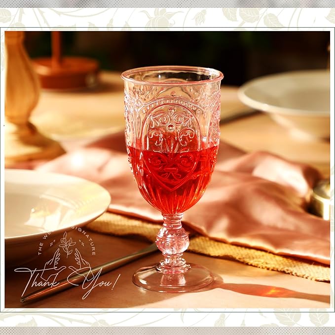 36 Pack Plastic Goblets 10oz Upgrade Vintage Water Goblet Plastic Wine Glasses - Image 5