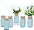 Vintage Glass Flower Vase，6 Pack Blue Farmhouse Glass Centerpiece Vases Mason by LEYIQUCHAMPAGNEWINEGLASSES