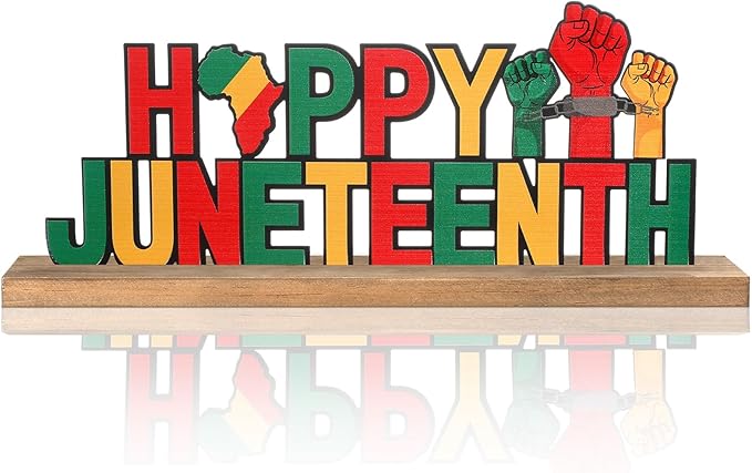 Happy Juneteenth Metal Sign Rustic Table Decor Holiday Tiered Tray Decor by thebeautifuldecoryouwant