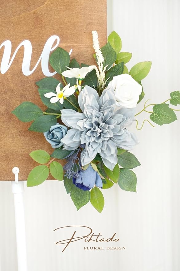 Wedding decor Welcome Sign Flower Backdrop Garland - Image 8