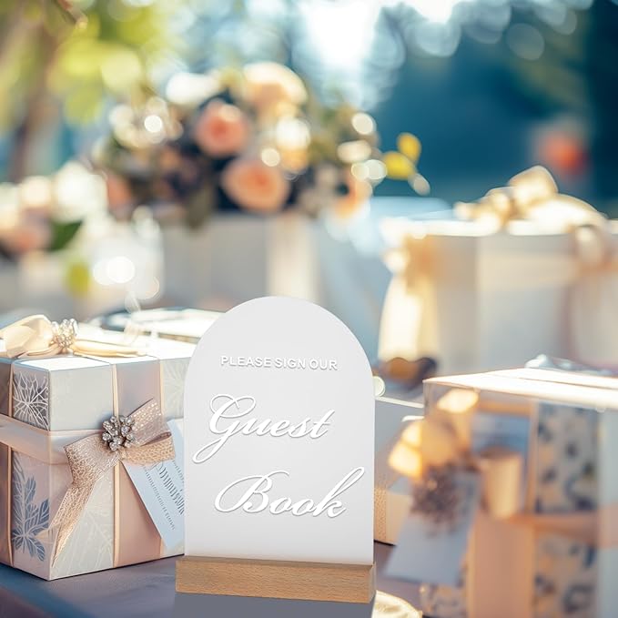Wedding Guest Book Sign for Ceremony and Reception, Acrylic Wedding Signs - Image 9