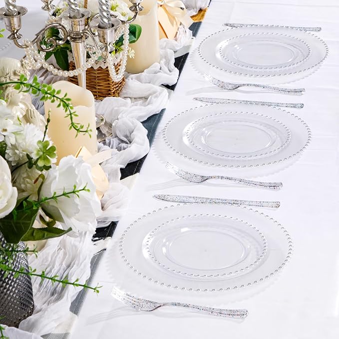 Supernal 360pcs Glitter Disposable Plastic Forks, Plastic Silverware Heavy Duty - Image 6