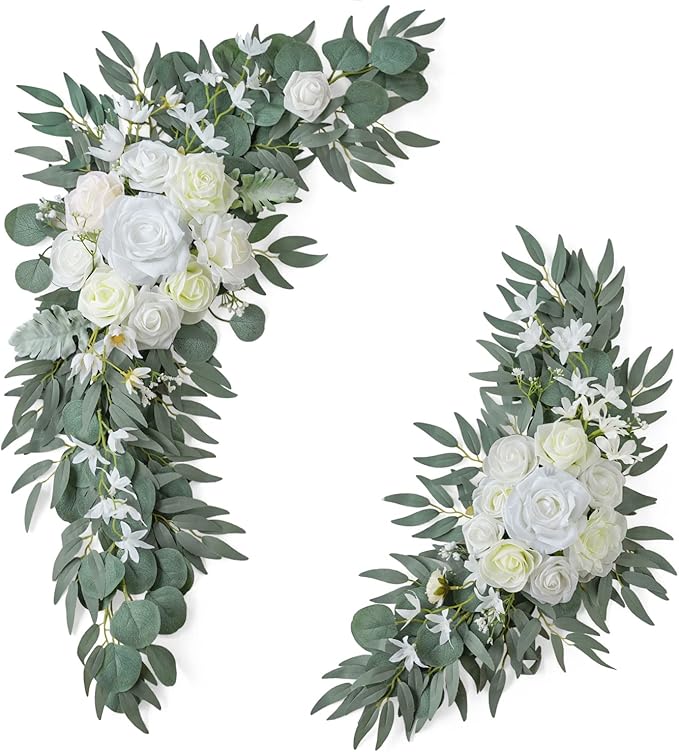 ponatia Wedding Arch Flowers, Artificial White Wedding Flowers by ponatia