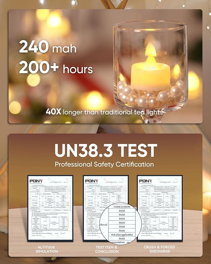 Homemory 24-Pack Flameless LED Tea Lights Candles Battery Operated, 200+Hour - Image 3