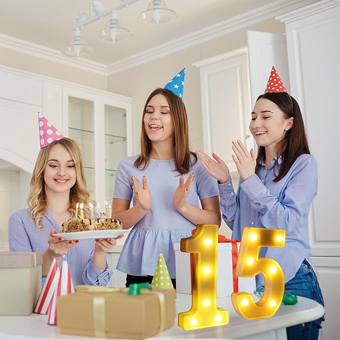 15th Birthday Decorations For Girls and Boys, 15 Light Up Numbers Quinceanera - Image 6