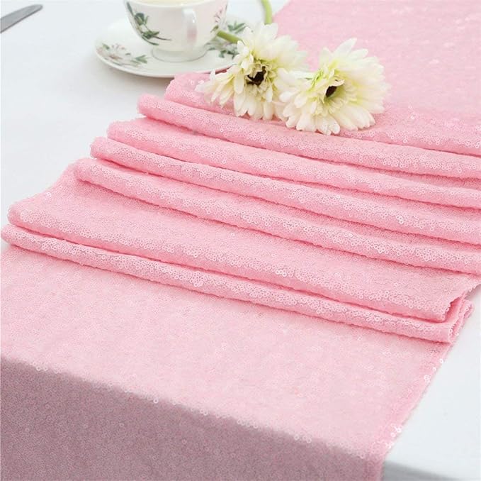 Pink Table Runner 10 Packs 12x72 Inches Sequin Glitter Table Runners - Image 5