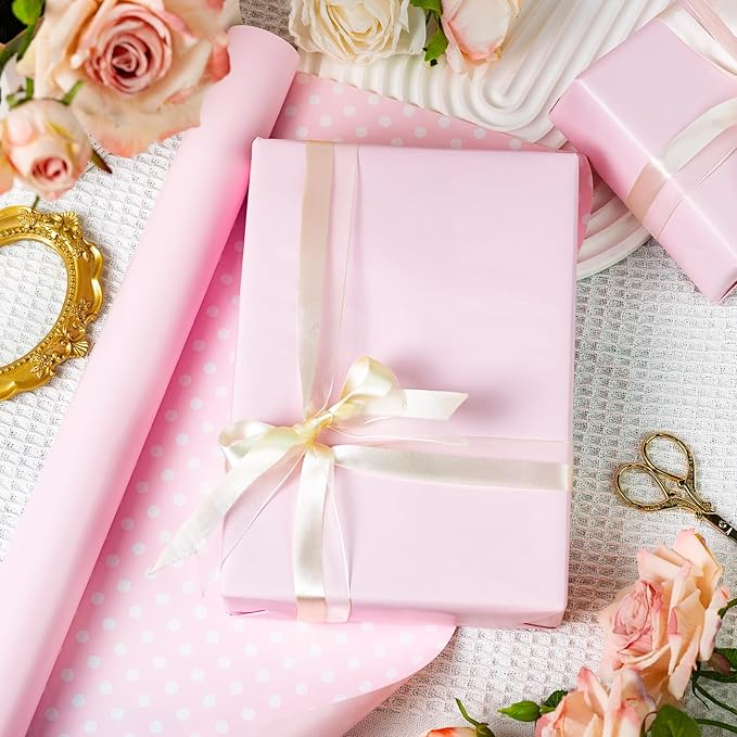 Garbendy Gift Wrapping Paper Roll-Solid Color Pearly-Lustre Paper, Valentine's - Image 3