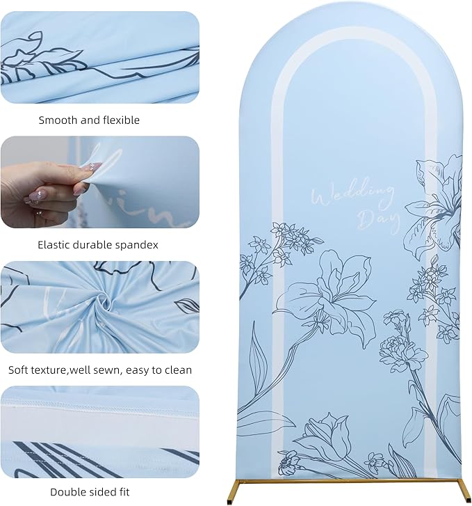 Wedding Arch Cover 7.2FT Spandex Arch Backdrop Cover Stretchy Backdrop - Image 5