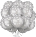 Skylety 40 Pieces Snowflake Balloons Bulk Winter Transparent Snowflake Latex by Skylety