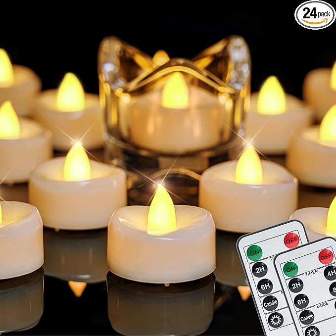 Remote Candles, 400+Hours Remote Control LED Tea Lights Votive Candle by Merrynights
