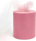 6" x 200 Yards Dusty Rose Tulle Fabric Rolls, Matte Spool Tulle Ribbon by GCVOPTON