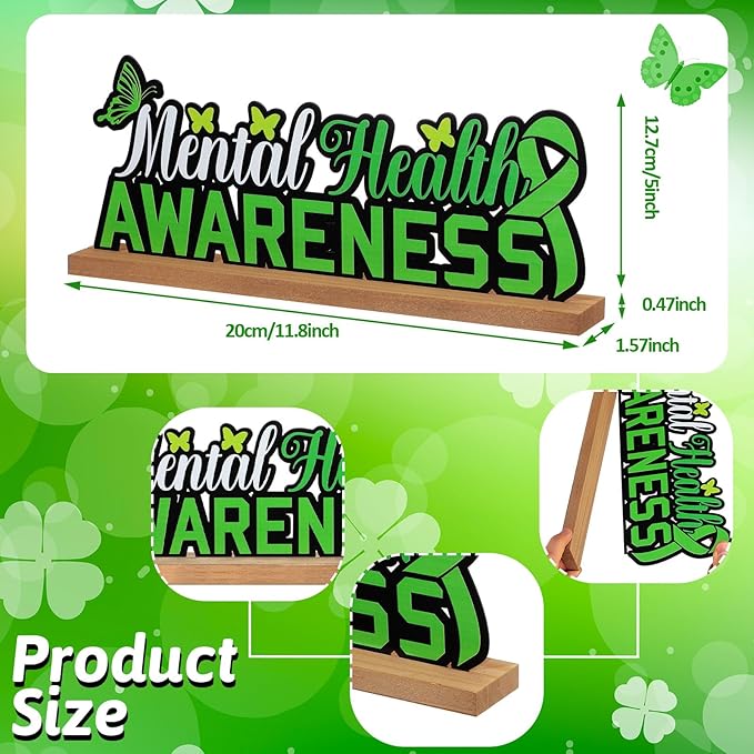 Mental Health Awareness Metal Sign Rustic Table Decor Holiday Tiered Tray Decor - Image 2