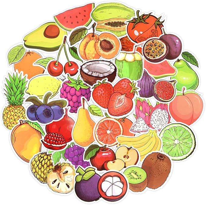 QTL Fruit Stickers for Kids Vegetable Stickers for Water Bottles Laptop by QTL
