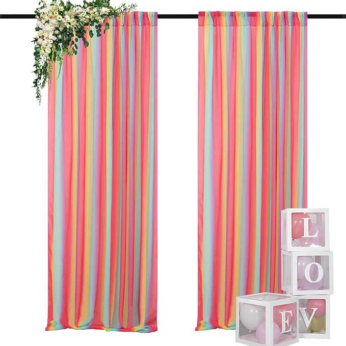 DUOBAO Rainbow Chiffon Wedding Arch Decor by DUOBAO