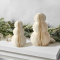 LampLust Snowman Decor, 2 Pack White Honeycomb Paper Snowmen, 6 & 8 Inch by LampLust