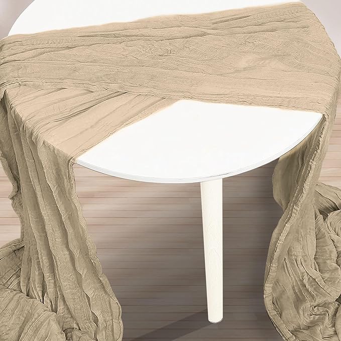 10 Pack Khaki Cheesecloth Table Runner 35x120 Inch 10Ft Rustic Gauze Cheese - Image 3