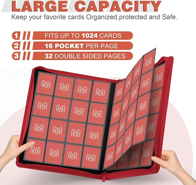 Premium Card Binder 16 Pocket, Trading Card Binder Holds up to 1000+Cards - Image 2
