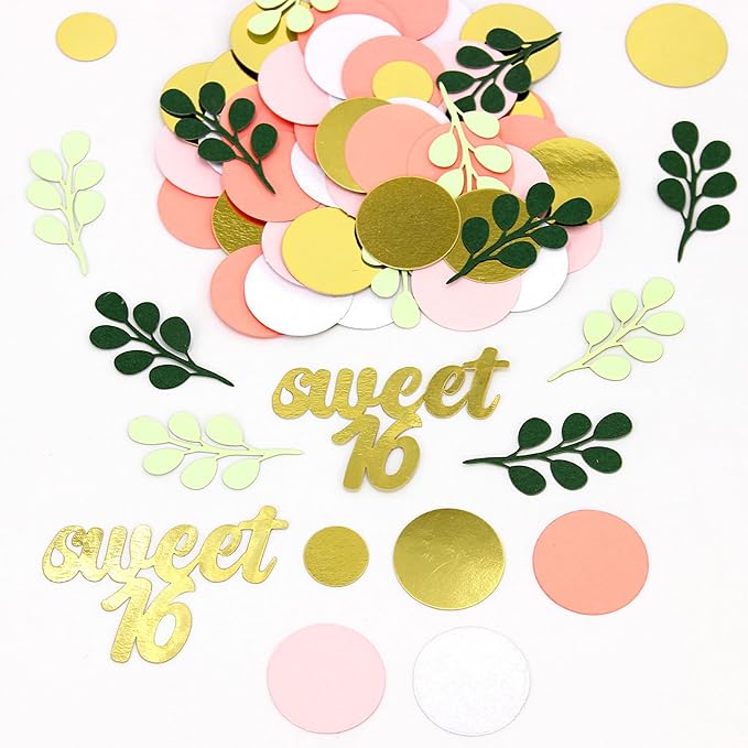 300PC Pink and Sage Green Sweet 16 Party Decorations - Image 3