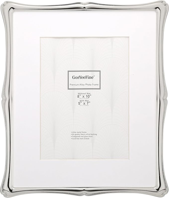 8 x 10'' Premium Alloy Silver Photo Frame by GorYeeFine