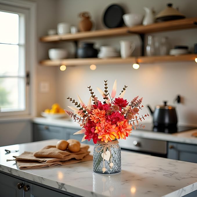 Fake Fall Flowers in Vase, Faux Flowers in Vase, Fall Floral Arrangement - Image 8