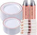 Goodluck 350 Piece Rose Gold Plastic Dinnerware Set by GoodLuck