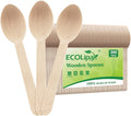 ECOLipak 300 Count Wooden Disposable Spoons, Compostable Wooden Spoons by ECOLipak