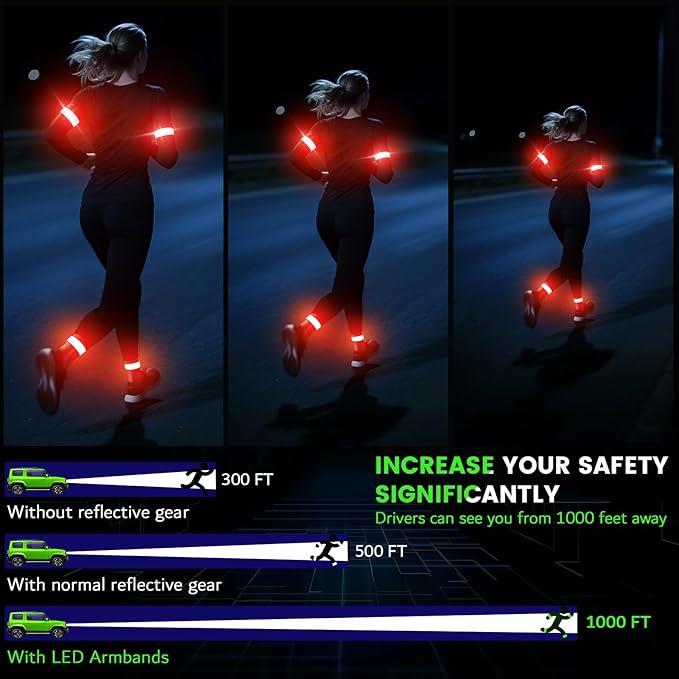 LED Armband for Running, Light Up Arm Bands for Night Walking Running, - Image 2