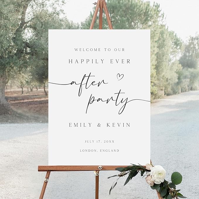 Wedding Welcome Sign, Wedding Welcome Sign Personalized, Happily Ever After - Image 3
