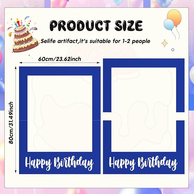 32 x 24 Inch Large Photo Booth Props Picture Frame Happy Birthday Party Frame - Image 2