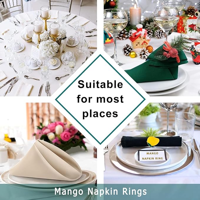 Napkin Rings Set of 6 Yellow Lemon Napkin Rings - Image 6