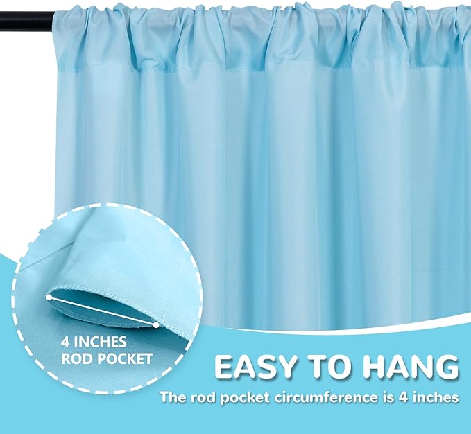MEETSKY 10x 8 Baby Blue Backdrop Curtain - Image 6