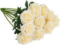 Artificial Rose 10pcs Open Flower Bouquet Faux Rose Stems by IUKnot