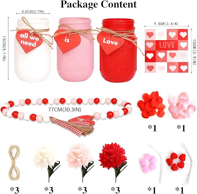 CNVOILA Valentines Table Decor, Cylindrical, Anniversary, Farmhouse Decor - Image 2