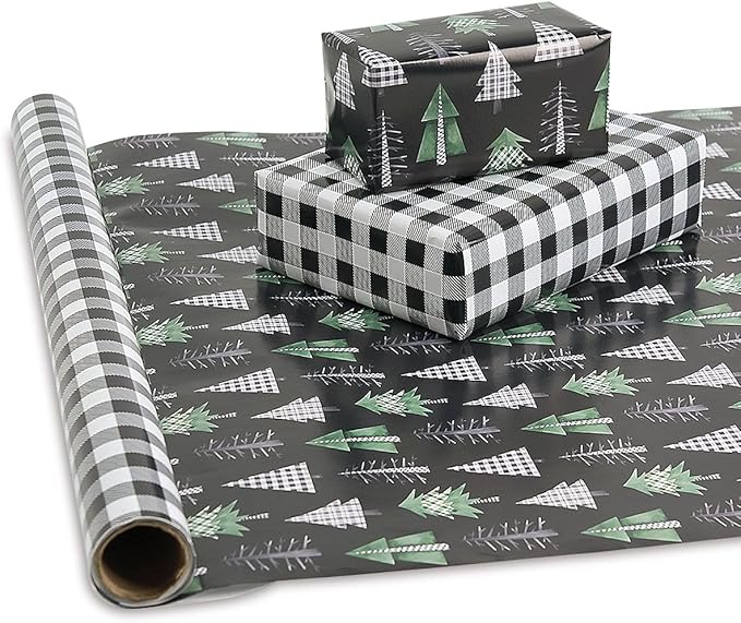 Current Christmas Tree Farm Double-Sided Jumbo Rolled Gift Wrap, Premium - Image 2