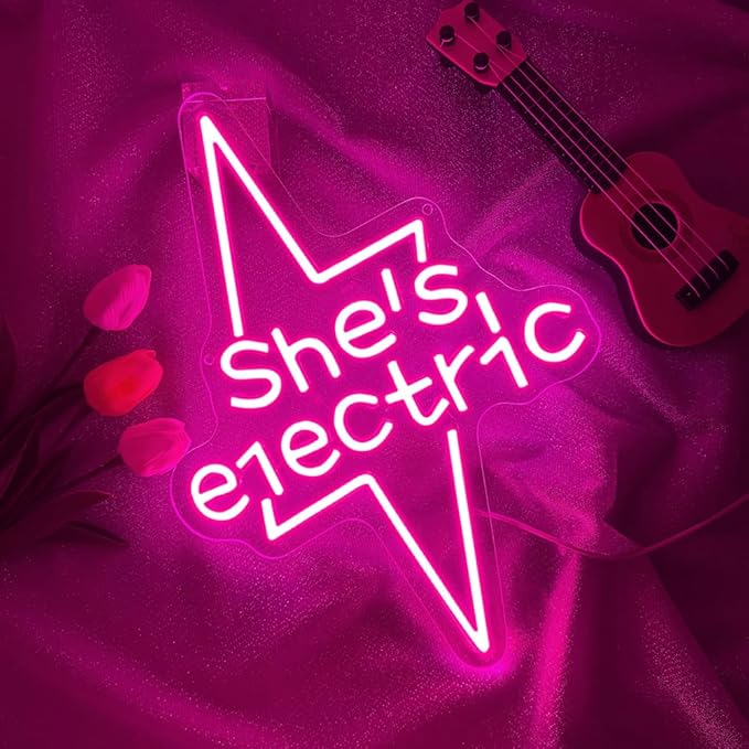Lightning Bolt Light Up Signs for Wall Decor, Music LED Gift for Girls Teens - Image 6