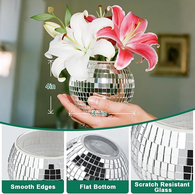 Luditek 6 Pcs Disco Ball Vases, Table Centerpieces - Image 4