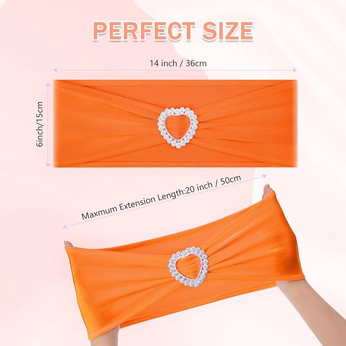 Howhic Pack of 30 Spandex Chair Sashes Bows Stretch Chair Cover Band - Image 2