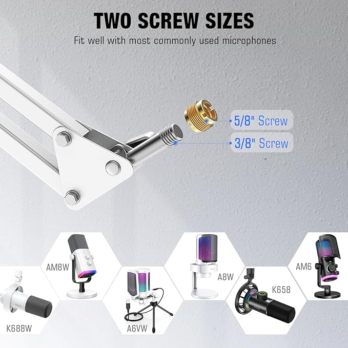FIFINE Microphone Boom Arm, Suspension Mic Arm Stand - Image 5
