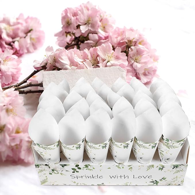 CIMAXIC Wedding Confetti Cone Holder Box - Image 7