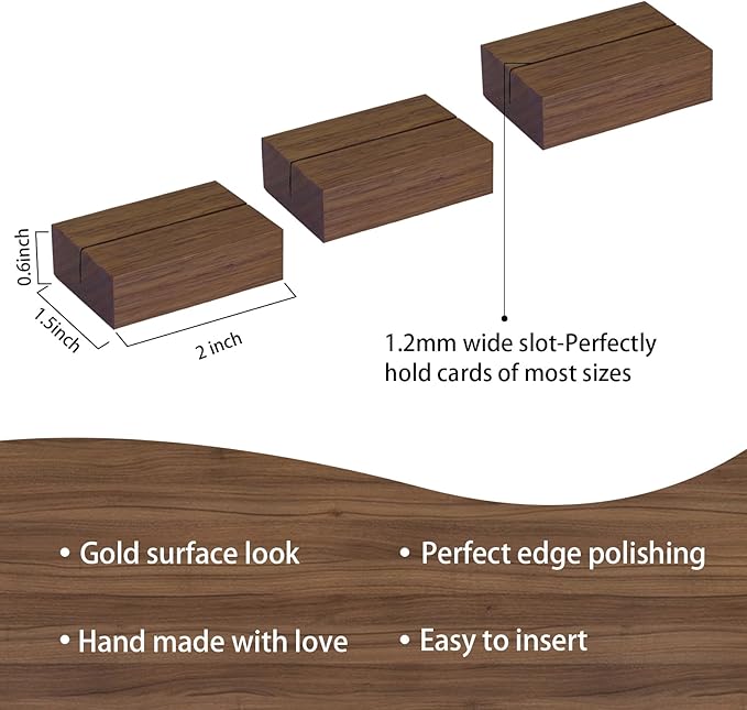 UNIQOOO 12 Pack 2" Rustic Walnut Wood Stands - Image 2