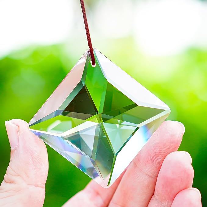 HDCRYSTALGIFTS 2PCS 50mm Clear Crystal Sun Catcher Prisms, Hanging Suncatchers - Image 7
