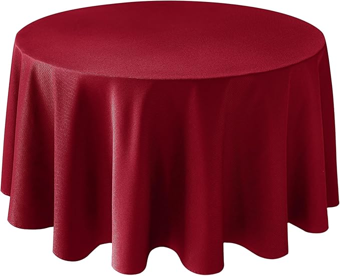Biscaynebay Textured Fabric Christmas Round Table Cloth 90", Wedding & Parties by Biscaynebay