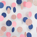 Rose-Gold Navy-Blue Pink Party Decorations – 52ft Paper Garland Gender Reveal by HongTongTong