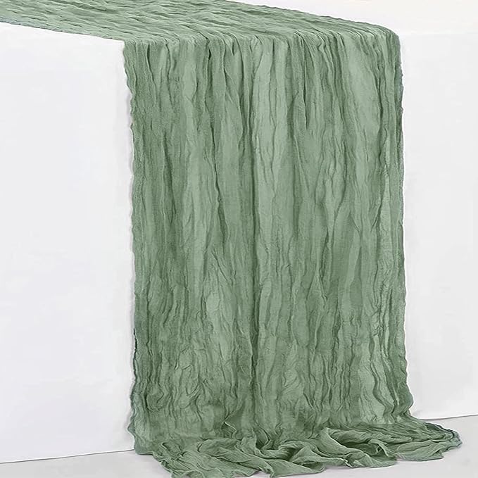 6 Pack Sage Green Cheesecloth Table Runner 35x120 Inch 10Ft Rustic Gauze Cheese - Image 7