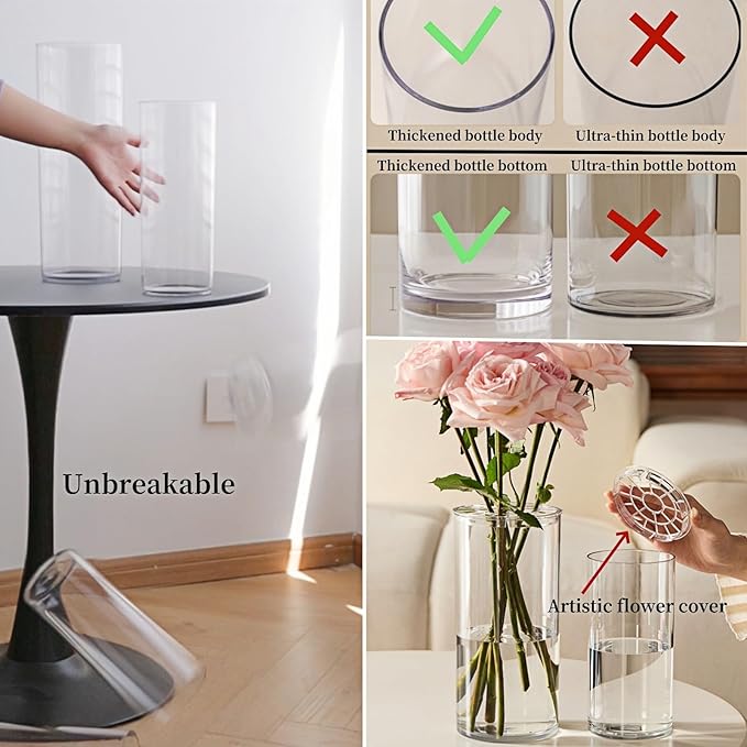 Extra Large Acrylic Cylinder Clear Vase - Image 7