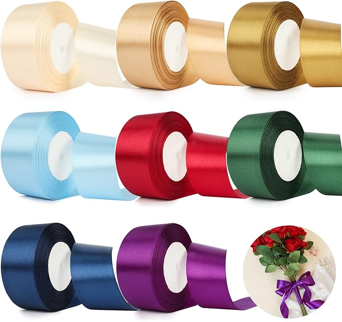 NESCCI 200 Yards Ribbon, 1-1/2 Inch Satin Ribbon, Single Face Satin Ribbons by NESCCI